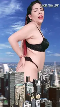 Poster: Larger Than Life – Giantess Gym Growth starring Giantess Debora