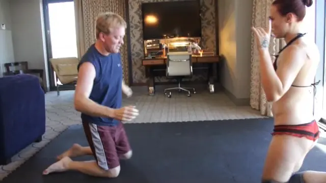 Poster: mixed fighting woman vs man